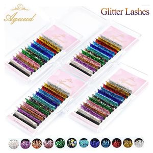 False Eyelashes Color Glitter Eyelash Extension Diamond Shiny Colorful Russian Volume Individual Lash Fans For Makeup Supplies