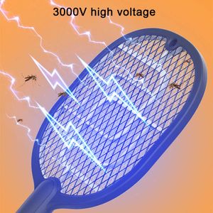 Pest Control 2-In-1 Electric Swatter Mosquito Killer Lampada Usb Batteria ricaricabile Alimentazione Bug Zapper Insetti Racket Kills 0129