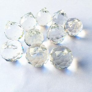 Kryształ żyrandola (darmowe pierścienie) 10pcs/działka 20 mm przezroczyste fasetowane piłki k9 części pryzmat suncatcher wiszący wisiorek dekoracja ślubna