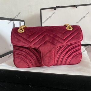 3A Wysokiej jakości torby na ramię Woman Velvet Chain Torby Women Tote Cross Body Corpelope The Totes Torka klapa torebki na ramię zygzak mała torebka oryginalna skóra