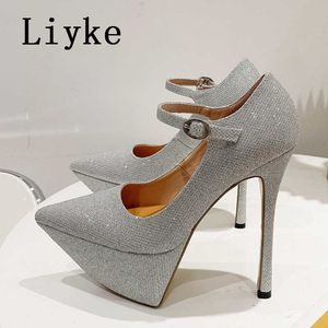 Summer Party Wedding Shoes Bride Fashion Sequined Cloth Pointed Toe Extreme High Heels Platform Women Pumps Size 35-42 0129