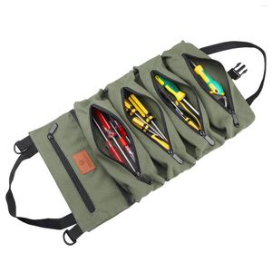 Storage Bags Portable Tools Bag Case Tool Roll Pouch Wrench Screwdriver Pliers Canvas Vehicle Kit
