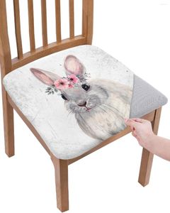 Chair Covers Wreaths Heads Rabbits Animal Seat Cushion Stretch Dining Cover Slipcovers For Home El Banquet Living Room