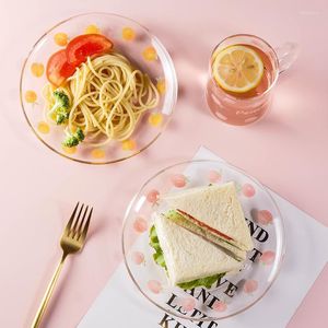 Piatti Piatti per la colazione Vetro piano Forni a microonde Stampe per dessert Famiglia in linea Frutta celebrità.