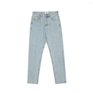 Jeans da uomo azzurro lavato matita effetto consumato stile coreano tendenza uomo pantaloni skinny slim pantaloni casual moda autunnale