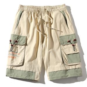 Men's Shorts 2023 Summer Cargo with Pockets Cotton Streetwear Casual Ribbons Bermuda Short Pants Men 230130