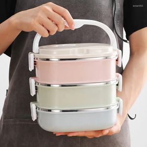 Dinnerware Sets Portable Container For Storage Thermal Bento Box Japanese Style Kids School Picnic Lunch Boxs Insulation Dinner