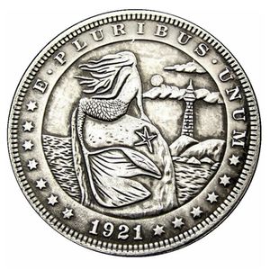 HOBO -mynt USA Morgan Dollar Mermaid Hand Carved Copy Coins Metal Crafts Specialgåvor #0030