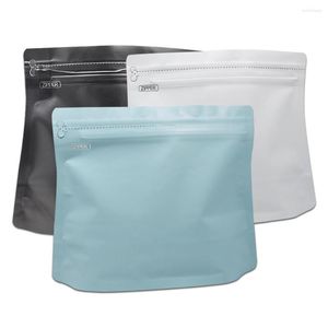 Sacos de armazenamento 30pcs bolsa de café com papel alumínio fosco de alumínio aberta bolsa de pé com zíper com zíper selo de lanche seco em forma de pacote de diamante de fruta