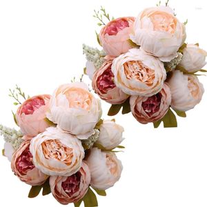 Dekorativa blommor 13 Stora Peony Vintage Imitation Artificial Flower Rose Bouquet Living Room Home Office Garden Wedding Decor