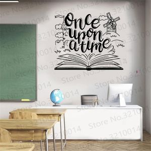 Adesivos de parede decalque Once Upon a Time Book Livro da biblioteca infantil Reading Room Decoração de interiores Porta da janela Art pw711wall stickerswall