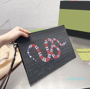 Pochette da uomo Borsa a mano Portafogli Borsa Chiusura a cerniera Serpente 55 Borsetta Ascella Borsa Lettere di moda