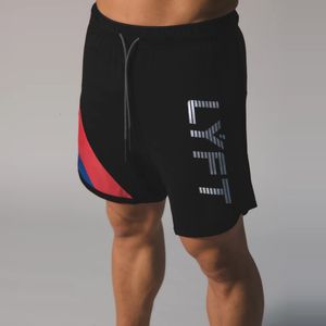 Herr shorts lyft Sommarmärke Fitness Running Breattable Elastic Casual Black Gym Bodybuilding Training Sports 230130