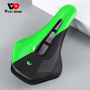 Almofada de bicicleta de bicicleta de bicicleta de bicicleta oeste para homens para homens PU PU CAURLO CHUMGELFROPT RACING MTB CYCLING SADDLES 0130