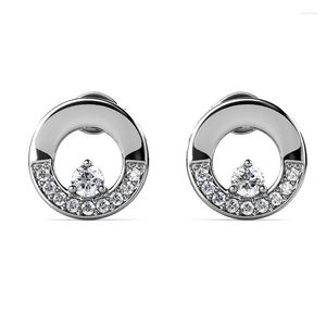 Kolczyki na stadninie Trendy 2,5 mm Moissanite Circle Women S925 Silver D Color VVS1 Diamond Ear Studs Pass Prezent