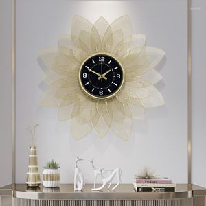 Relógios de parede gigante metal relógio criativo silencioso luxo dourado arte simples design moderno design recare de pared decoração em casa