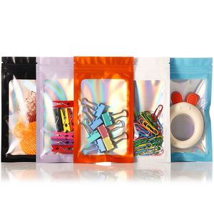 bolsa de papel alumínio colorido bolsa de zíper selvagem de um lado traseiro de plástico traseiro bolsa de bolsa de embalagem fgh