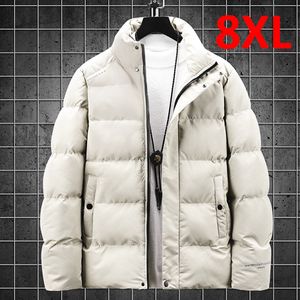 Men's Jackets Plus Size 8XL Padded Men Winter Thick Coats Male Fashion Casual Black Solid Color Big 6XL 230130