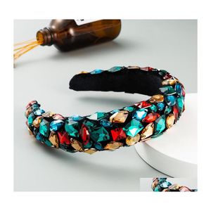 Hoofdbanden Barokke Design Sponge en Veet Headband FL Decorated MTI Type Colorf Big Artificial Crystals Beautif Hair Band 854 Q2 Drop Dhpib