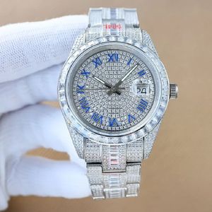 Mens Automatic Mechanical Watch Diamond Watches 41mm All rostfritt stål Swim armbandsur safir Lysande armbandsur Business Casual Montre de Luxe