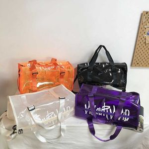 Bolsas ao ar livre Bolsa de praia de grande capacidade PVC Bolsa de ginástica esportiva transparente Viagem de curta distância de longa Duffel Bolsa de ioga de natação X708D T230129