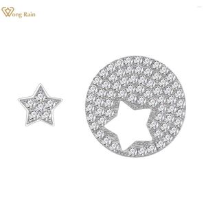 Stud Earrings Wong Rain Solid 925 Sterling Silver High Carbon Diamonds Gemstone Star Ear For Women Fine Jewelry Gift Wholesale