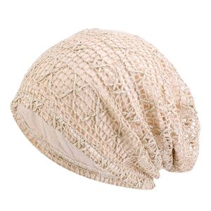 Beanies Beanie/Skull Caps Fashion Mesh Slouch Hat For Women Skullies Double Layer Keep Warm Elasticity Beanie Hats Female Lace