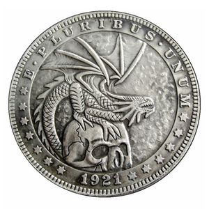 Hobo Coins USA Morgan Dollar Dragon Hand Coppes Copins Crafts Metal Presentes Especiais #0071