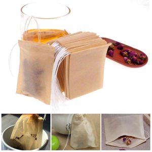 Depolama torbaları 100pcs Çay Filtre Çantası Isıya Dayanıklı Tek Kullanımlık Beraberlik Tasarımı Ofis için İyi İnşa Edilmiş Örgü Kahve
