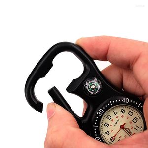 Relógios de bolso altos 1 PCs CLIP-ON Carabiner Watch Compass Bottle Abridor para Doctors Chefs Luminous DSM