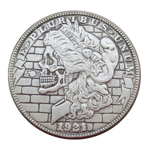 Hobo Coins USA Morgan Dollar Skull Zombie Esqueleto à mão Cópia esculpida Coins Metal Crafts Special Gifts #0120