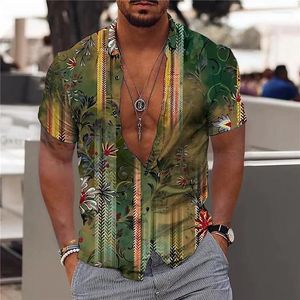 Camisas casuais masculinas Camisa Hawaiian Cirche Hawaiian Holida de praia para homens de manga curta Tops grandes camisetas Blousemen Chee22