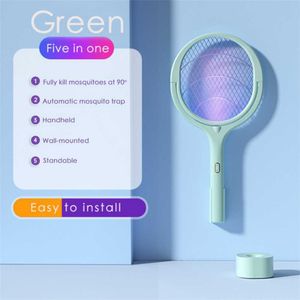 Pest Control 5 In 1 Killer Lamp Multicunctional Anti Insect Bug Zapper 3500V Electric Usb Rechargeable Mosquito Fly Bat Swatter 0129