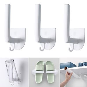 Hooks & Rails Bathroom Hook Roll Paper Holder Rag Large Rackpunch-free Multifunctional Kitchen Toilet Bedroom HookHooks