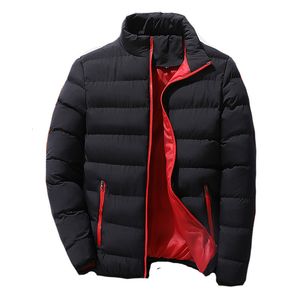 Men's Jackets Oversize Men Down Coat Jacket Zipper Windbreak Warm Thick Cardigan Stand Collar Outerwear Winter Chaquetas 230130