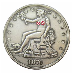 Hobo Coins USA Trade Dollar Intagliato a mano Teschio Zombie Scheletro Monete Copia Artigianato in metallo Regali speciali # 0047