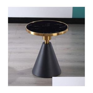 Living Room Furniture Contemporary Design Round Gold Stainless Steel Marble Top Bistro Coffee Table Pub For El Club Cafe Drop Delive Dh0Ud