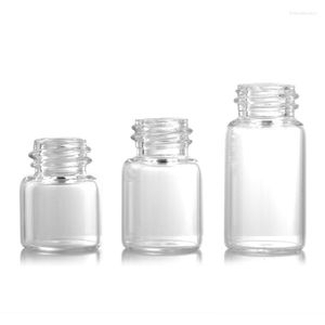 Lagringsflaskor 1 ml/2 ml/3 ml påfyllningsbar klart mini tom glas droppflaskor flytande dispenser för eterisk olja
