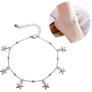 Anklets coxeer 1pc fot smycken mode stjärnfisk dekor ankel armband strand anklet tillbehör för kvinnliga damer flickor