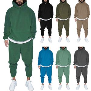 Men's Tracksuits Tracksuit Jogger Sportswear Casual Sweatershirts Sweatpants Streetwear Pullover Solid Color Fleece Hoodies Sports Suit 230130