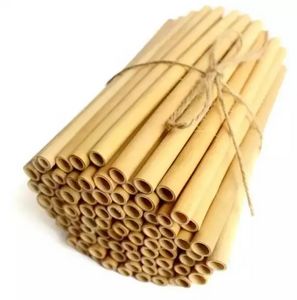 Doğal% 100 Bambu İçme Samanları Çevre Dostu Sürdürülebilir Bambu Saman Parti Mutfak için Saman 20cm TT0130