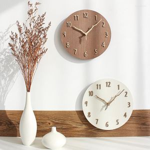 Wall Clocks Creative Clock Living Room Fashion Mute Wooden Simple Modern Watch Home Decoration