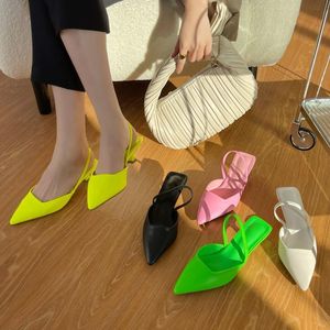 Sandali 2023 tallone sottile puntato in punta di piedi per donne scarpe estive design marchio pompe eleganti