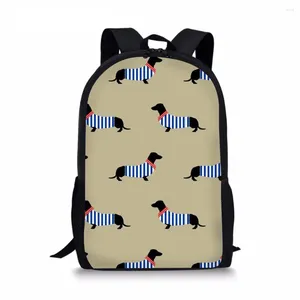 Backpack Dachshund para meninos adolescentes Cartoon garotas viagens Pacote de bagagem de compras Bolsa de ombro Mulheres Mochila