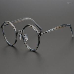 サングラスブルーライトブロッキングメガネ純粋なチタンメンラウンドアイウェア抗放射吸引紫外線コンピューター青年眼鏡眼鏡女性