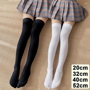 Dames sokken jk vrouw schattig zwart witte lolita lange strakke solide kleur knie high fashion kawaii cosplay sexy nylon kousen