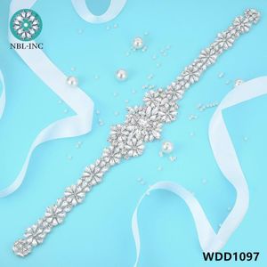 Bröllopssashes (1 st) Rhinestone Bridal Belt med Crystal Diamond Dress Accessories Sash för WDD1097