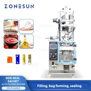 Zonesun Liquid Filling and Geling Machine Sachet упаковочный кетчуп соус-соус Смешивающий нагрев кодирование ZS-PL240LS