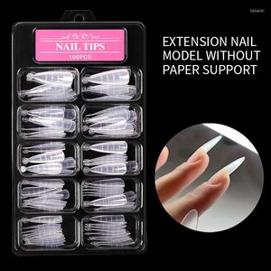 False Nails 20/100PCS Extension Nail Forms Quick Building Gel Mold Full Cover Tips Form Molds For Art Build