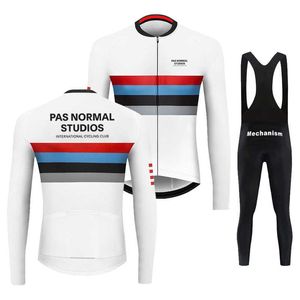 Jersey Sets 2023 White Pure Clothing PNS Spring Autumn Men's Long Sleeve Pants Suit Team Cycling clothing PAS NORMAL STUDIOS Z230130